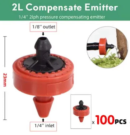 Pressure Compensating Drip Irrigation Drippers 2L 4L 8L | 50–200 Pack