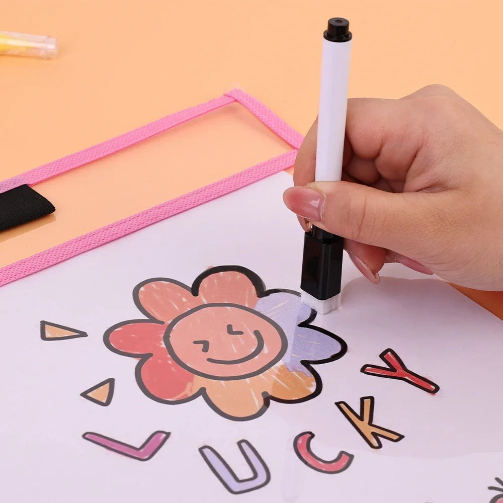Clear Dry Erase Pocket Sleeves – Reusable PVC Folders 1/5 Pack