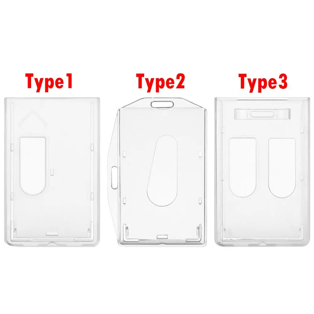 Double-Sided Clear Hard Plastic ID Card Badge Holder