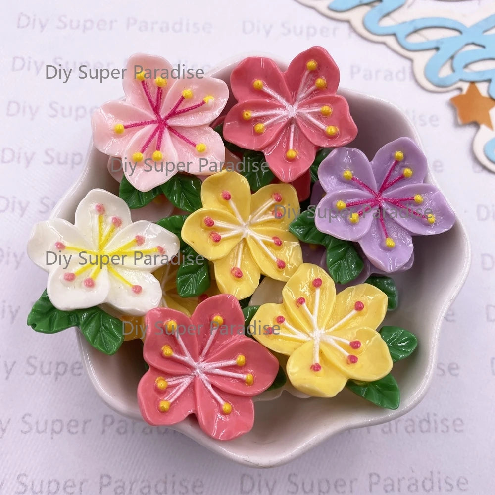 10PCS Resin Flower Flatback Figurines for DIY Crafts & Scrapbook