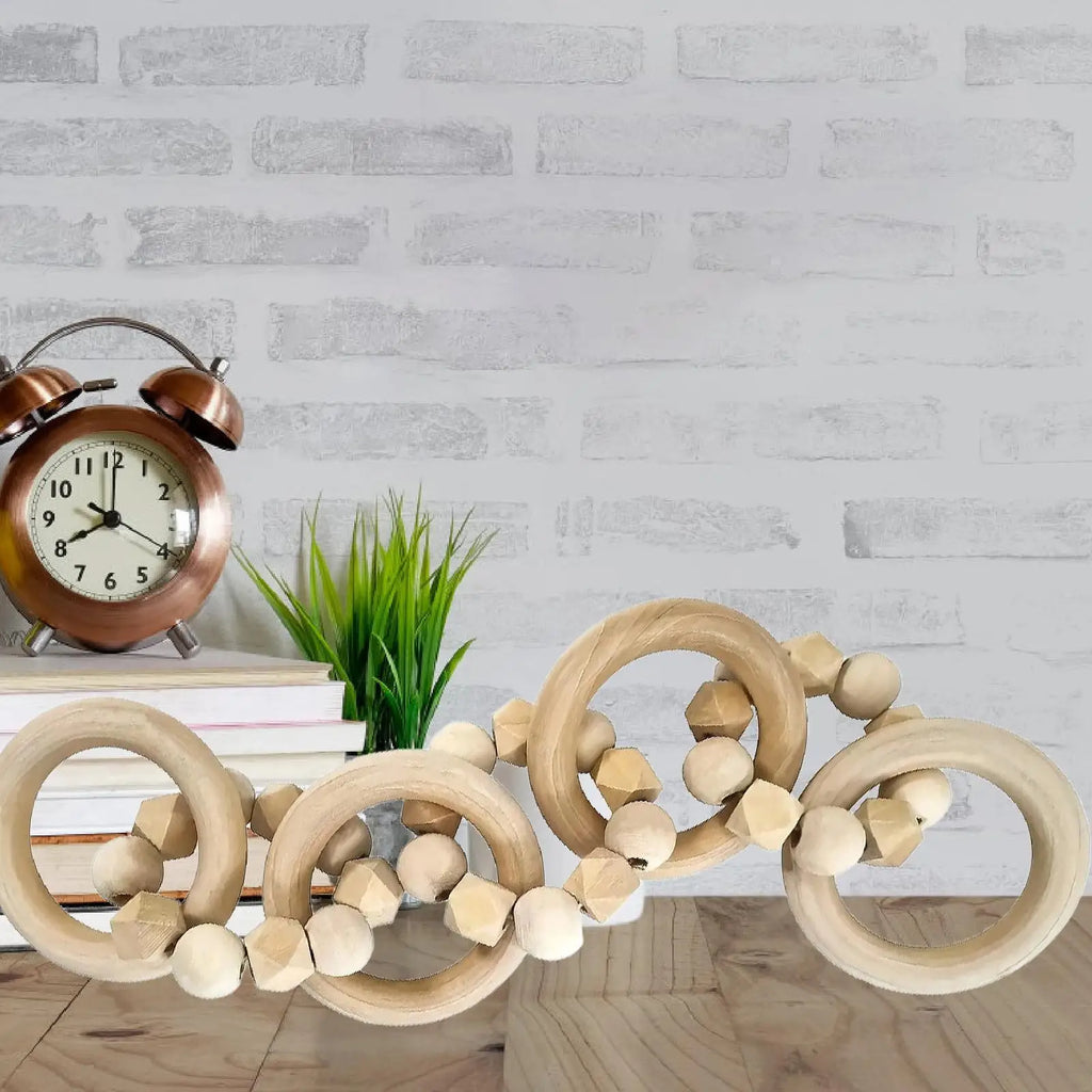 Natural Wood Chain Link Centerpiece | Rustic Home Decor
