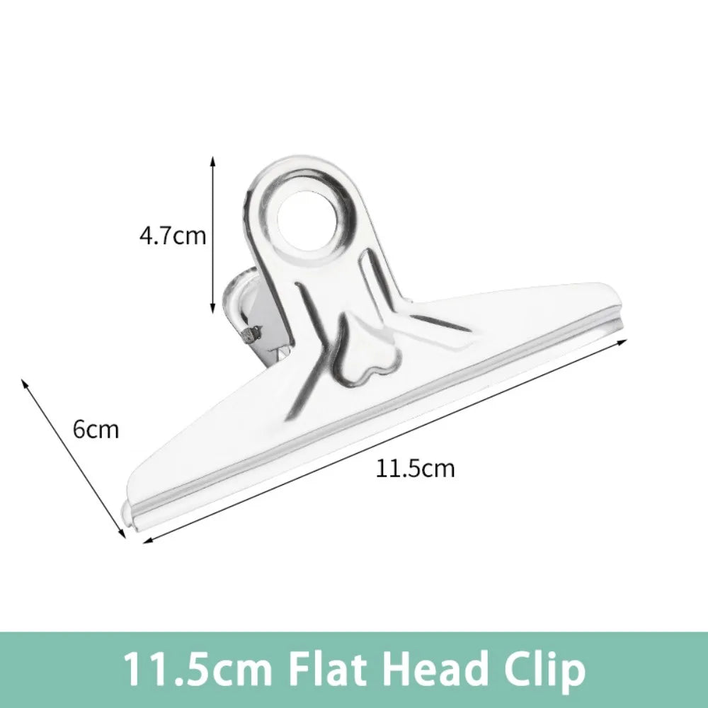 Stainless Steel Metal Binder Clips – Multi-Size Round/Flat/Mountain