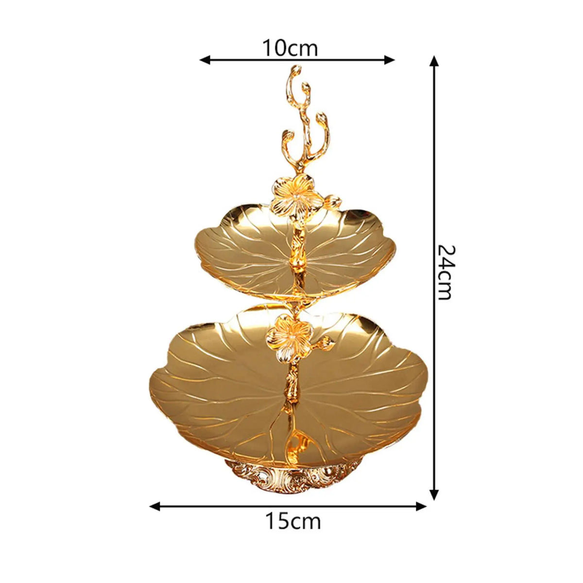 Golden 2-Tier Dessert & Fruit Stand | Elegant Metal Pastry Tray
