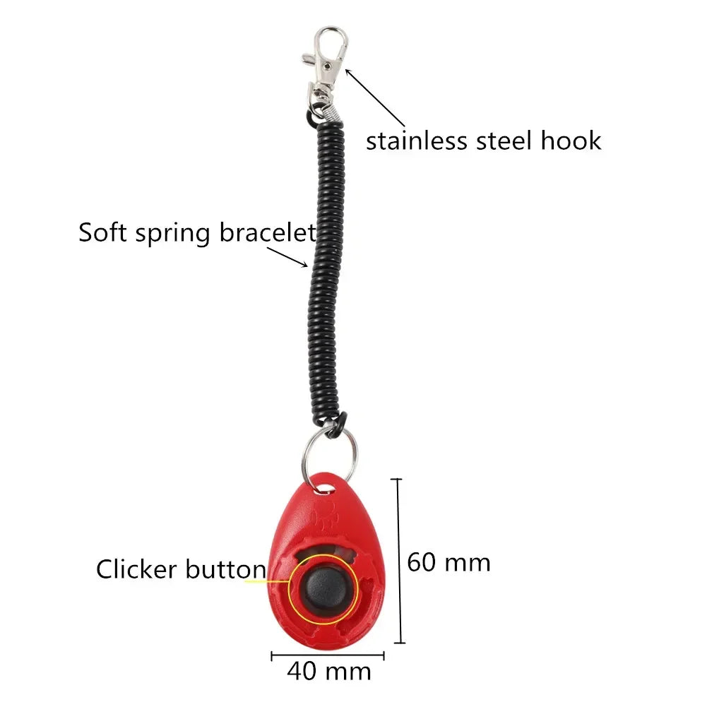 2-in-1 Dog Training Clicker with Wrist Strap & Key Chain