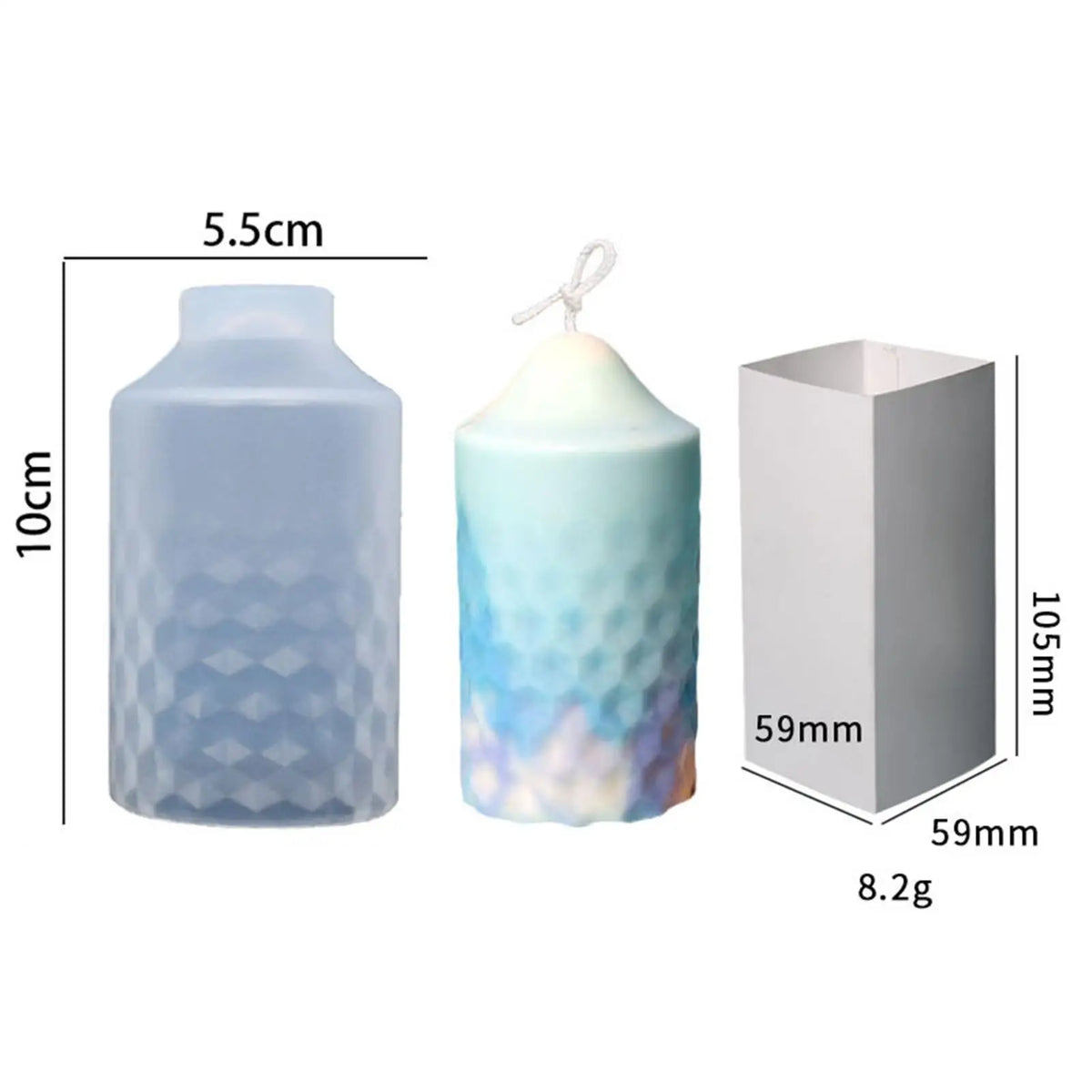 3D Cylindrical Silicone Mold – Candle Soap Resin Casting