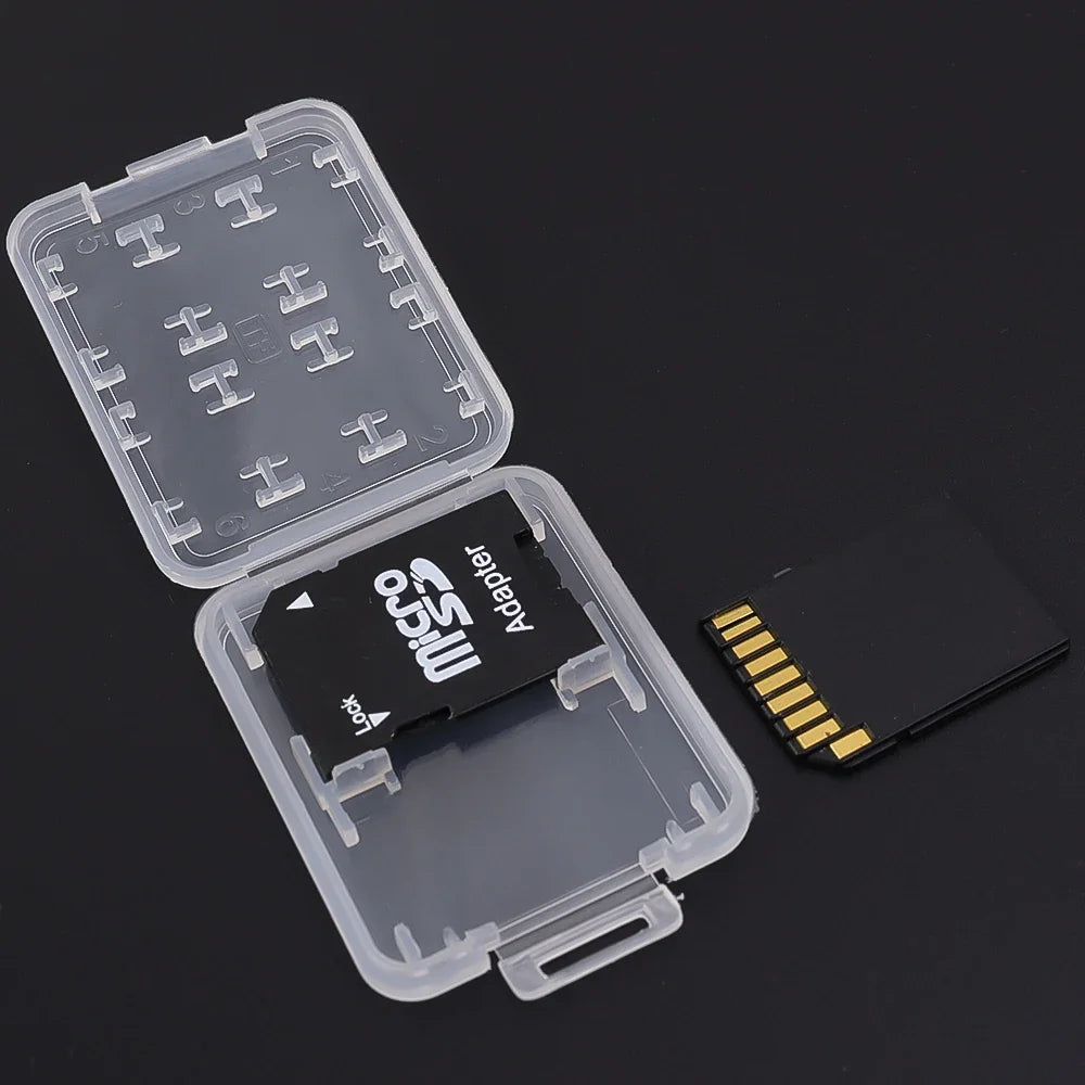 8-in-1 Clear Memory Card Case – SD TF SIM MS Storage Box