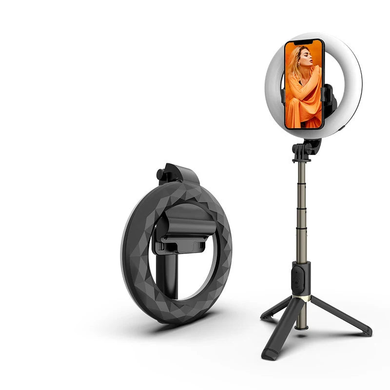 Selfie Stick Tripod with Bluetooth Remote & Ring Light