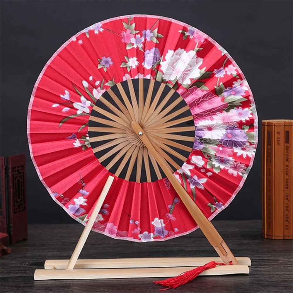 Round Bamboo Folding Fan – Chinese Style Tassel | Party Gift