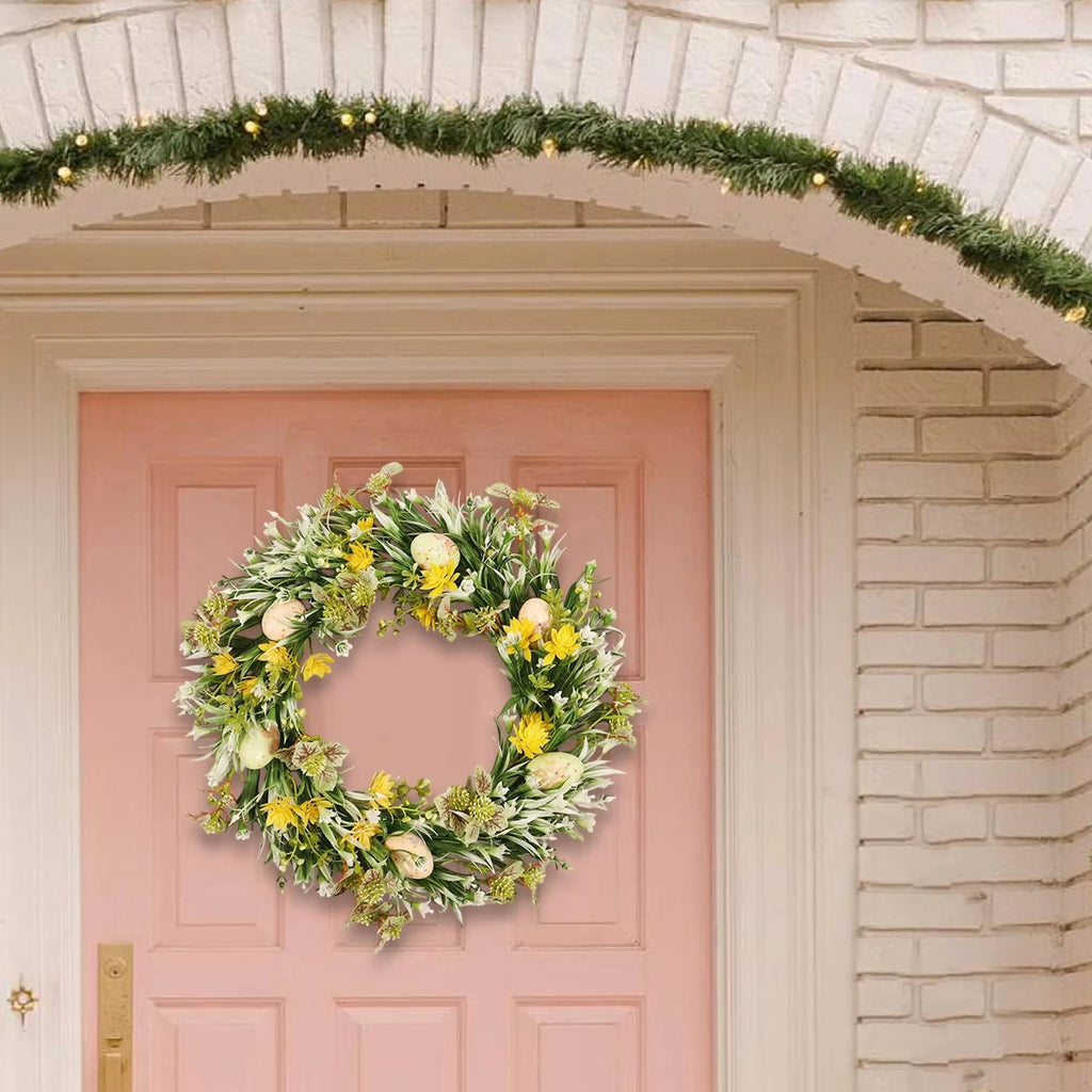 Easter Egg Wreath – Artificial Flower Garland for Door & Decor