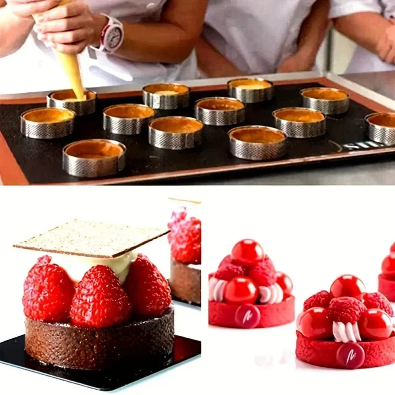 Perforated Stainless Steel Round Tart Rings – Mousse & Dessert Molds