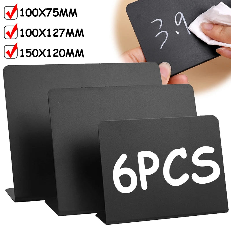 Mini Desktop Chalkboard Signs – L-Shaped PVC Table Cards
