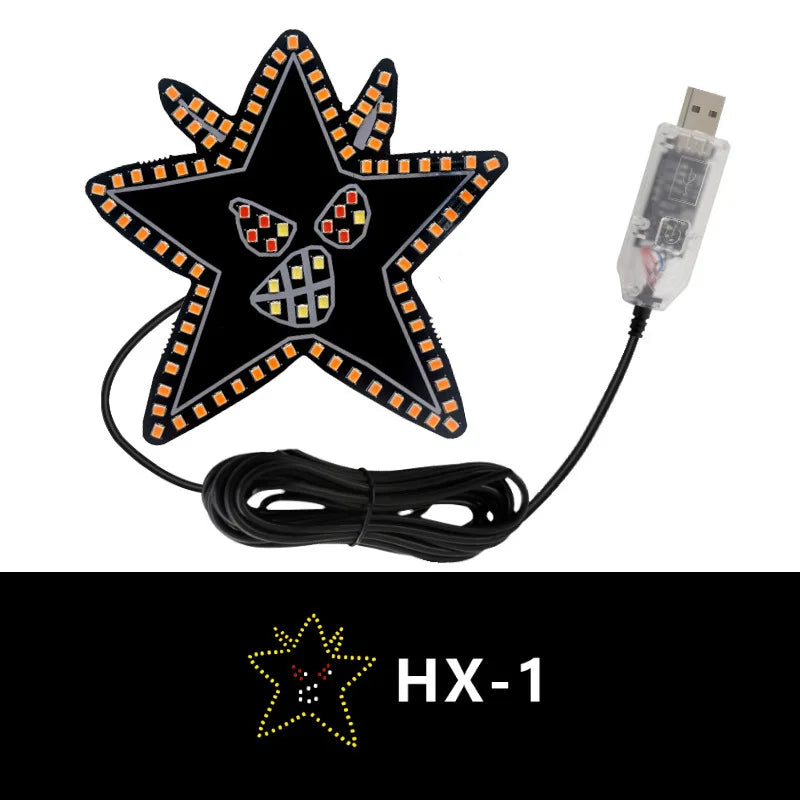 Car LED Pentagram Neon Ambient Light – 5V USB Interior Glow