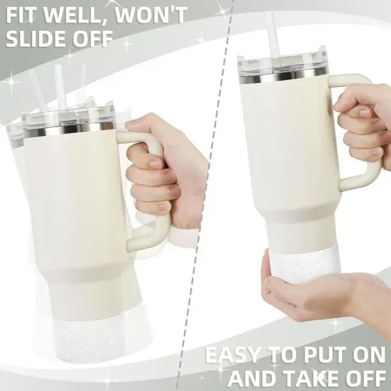 Silicone Glitter Bottle Bottom Sleeve – Anti-Slip Tumbler Cover