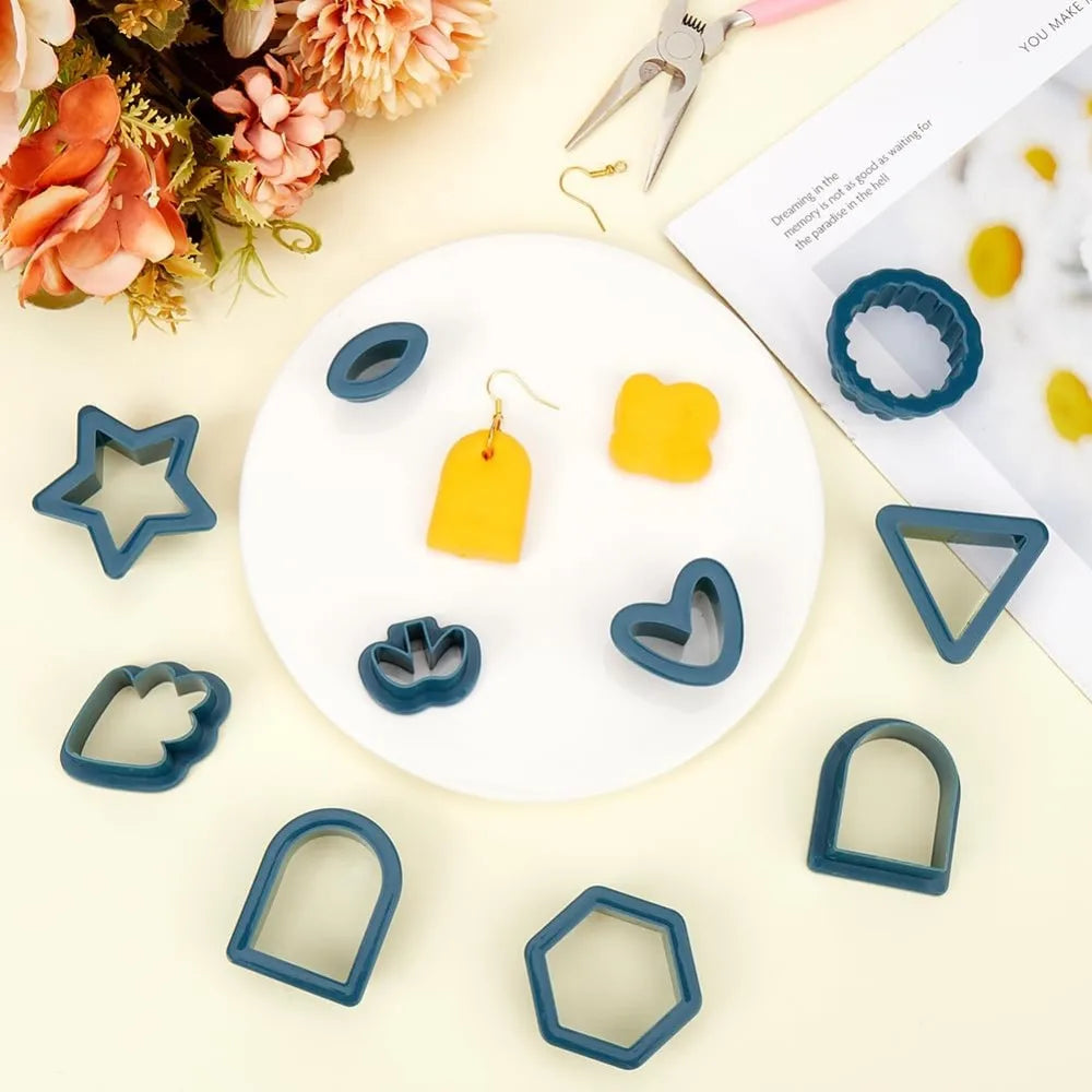 24-Piece Polymer Clay Cutters – Multi-Shape Geometric DIY Set
