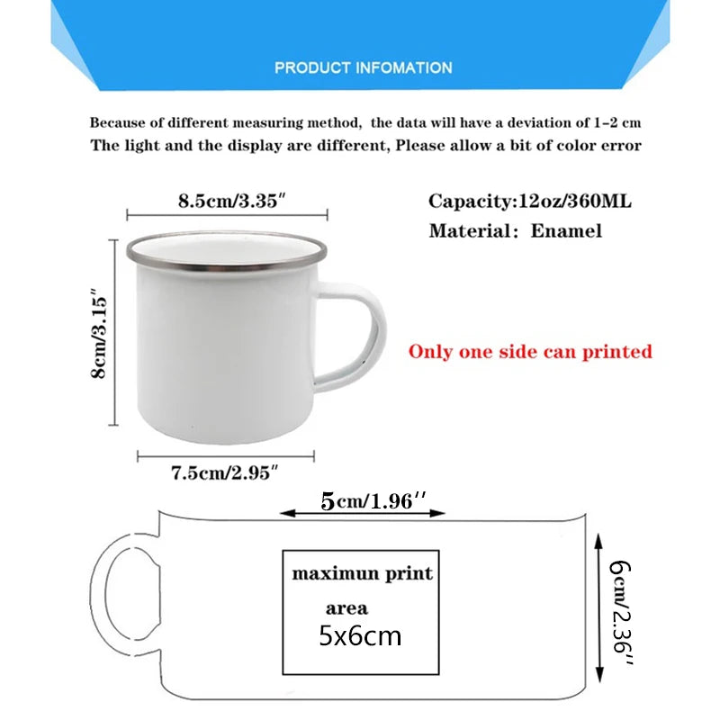 Personalized Floral Initial Enamel Mug – Custom Name Gift
