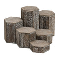 6-Piece Wooden Hexagon Display Risers – Jewelry & Buffet Stand
