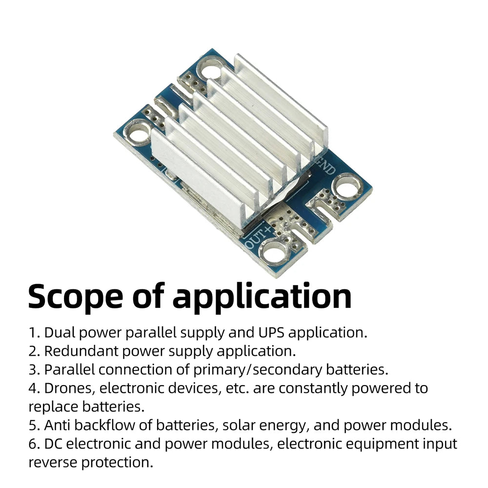 Solar Backflow Prevention Ideal Diode Module 20A 50A 70A DC 4–90V