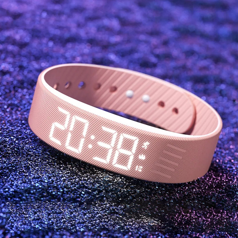 Vibrating Alarm Wristband – LED Clock & Sleep Tracker Watch
