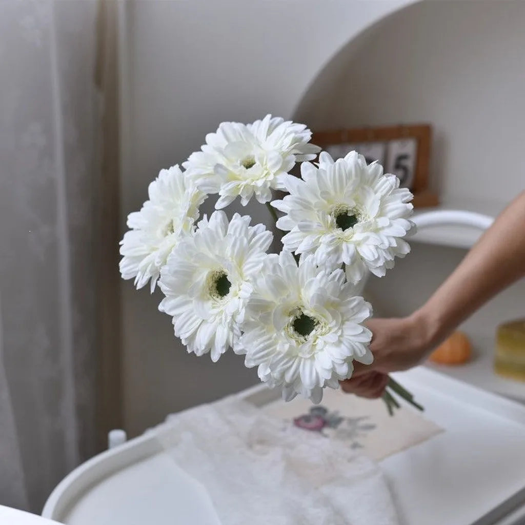 Silk Gerbera Daisy Artificial Flowers – Multi-Color 10-Stem Set