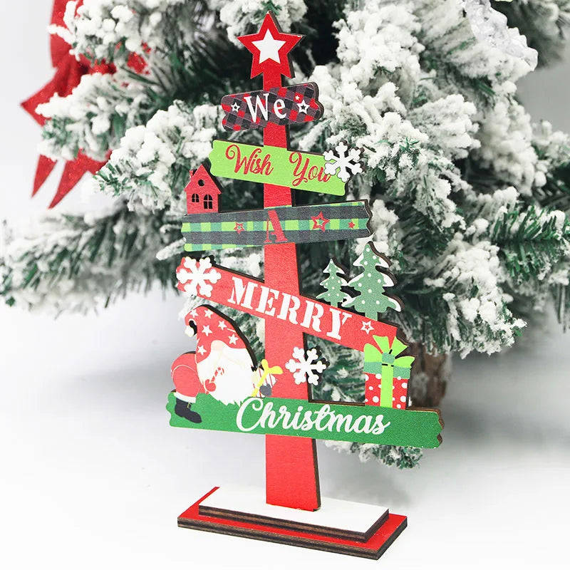 Desktop Christmas Tree Wooden Ornament – DIY Xmas Décor