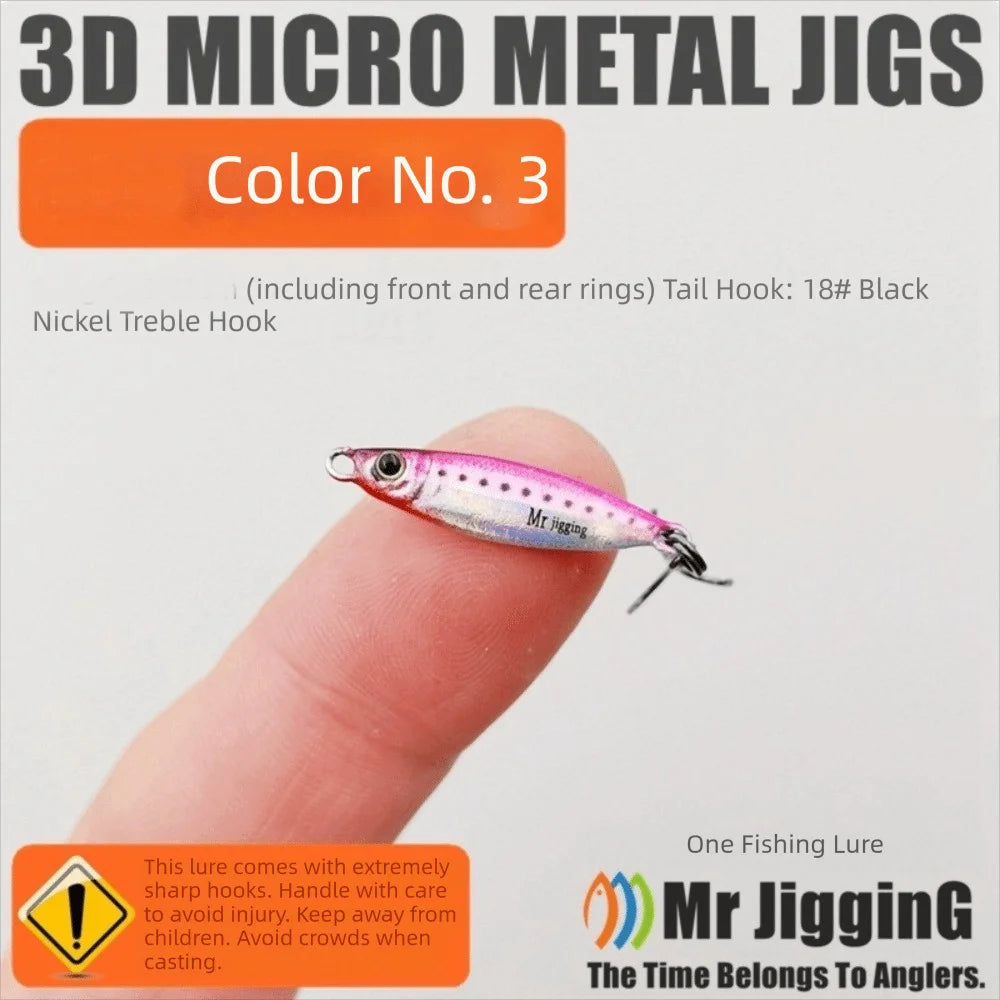 Micro Metal Jig Spoon Lures 1.5g 3g 5g – 3D Cast Fishing Bait