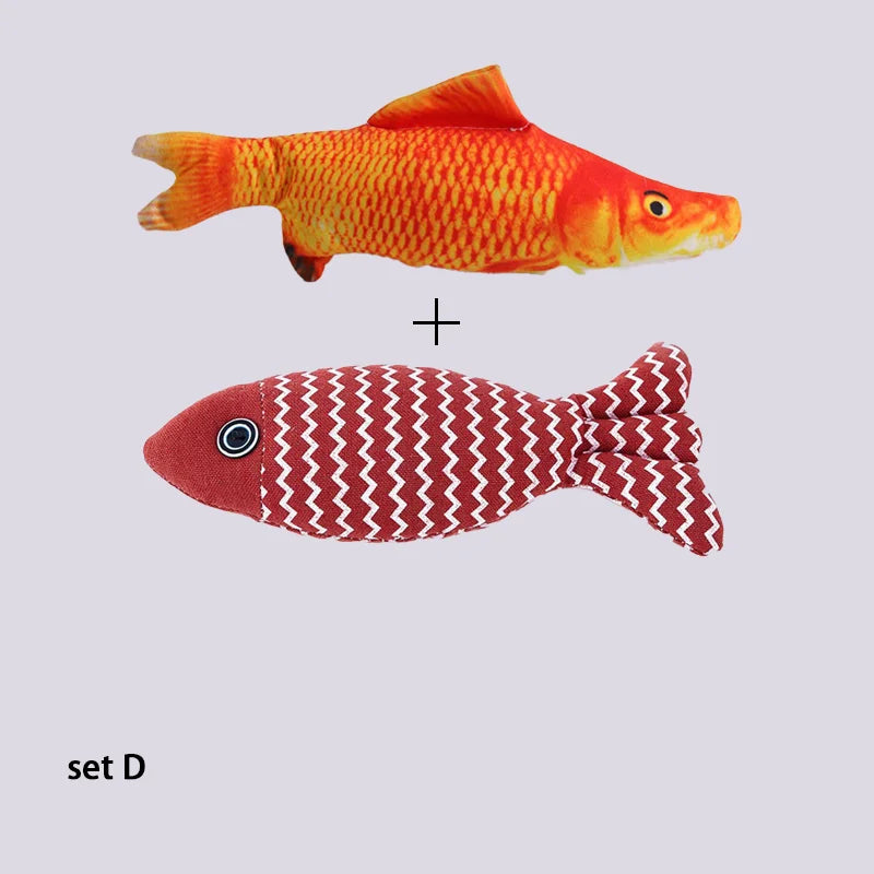 Catnip Plush Fish Toy – Soft Linen Chew Toy for Cats