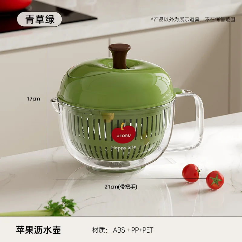 Manual Salad Spinner & Vegetable Drain Basket – Hand Crank
