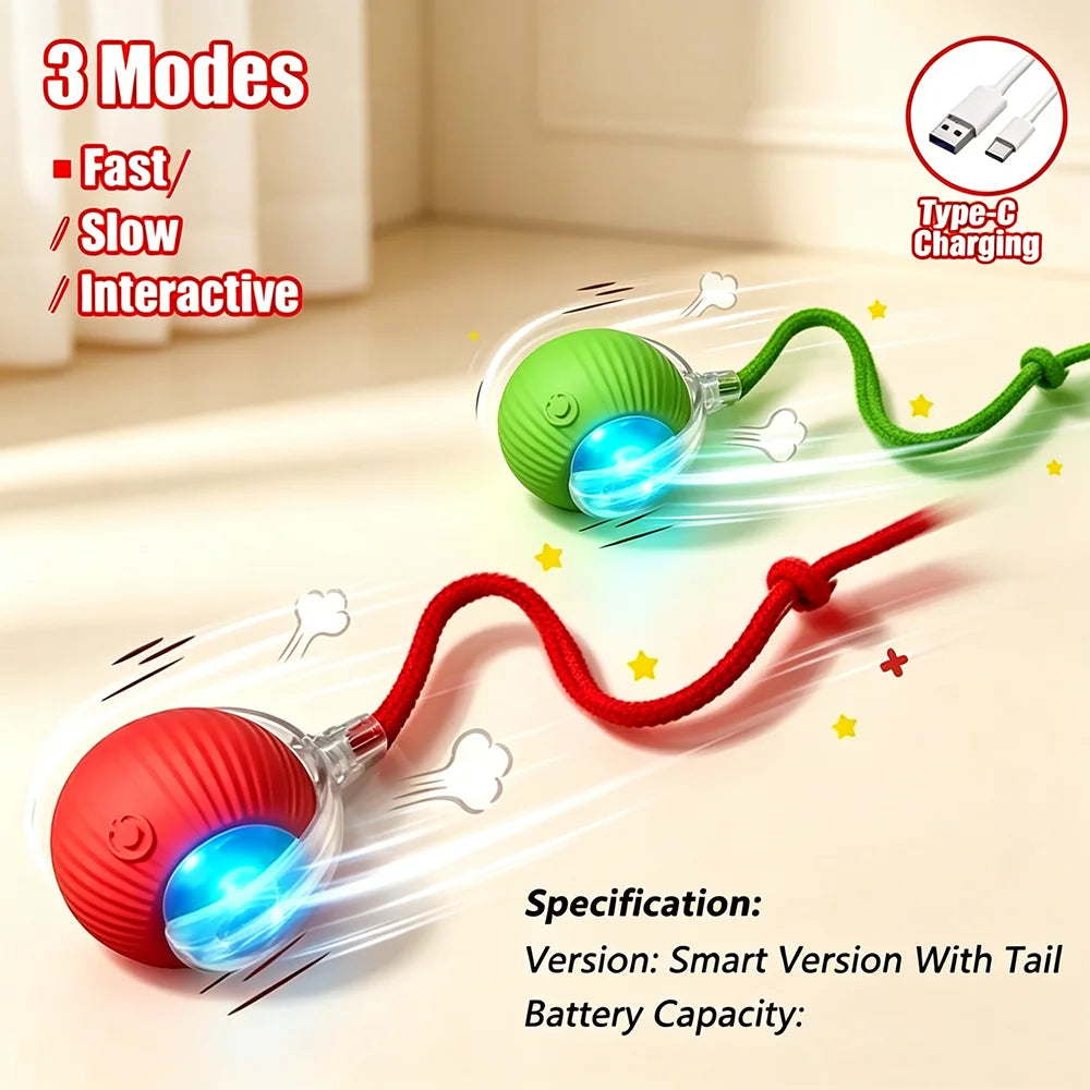 Interactive Electric Pet Ball Toy – Auto Obstacle Avoidance