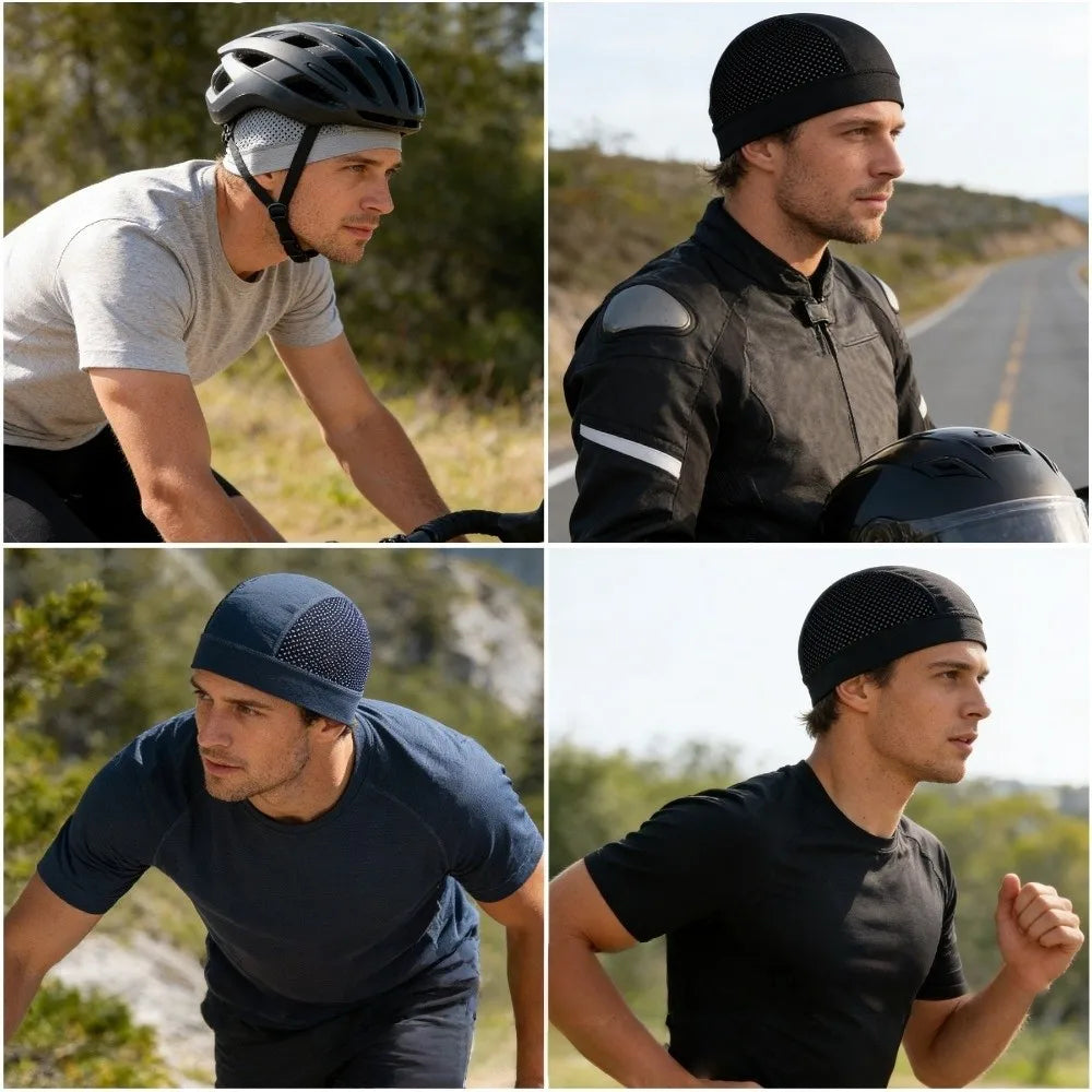 Breathable Mesh Cycling Cap – Skull Beanie Helmet Liner