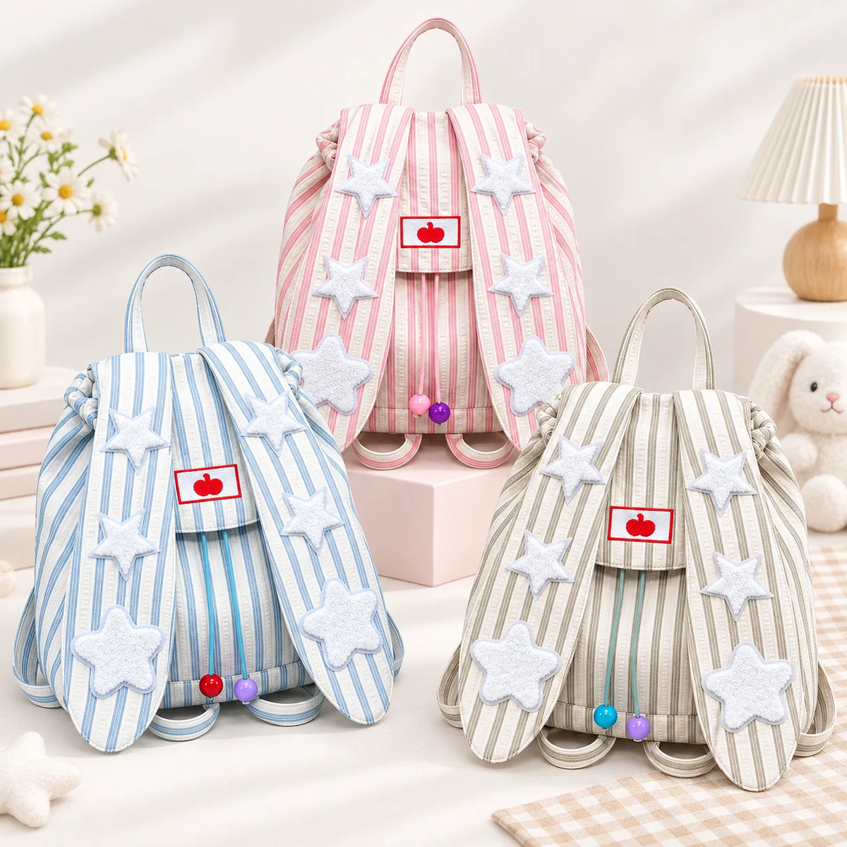 Cute Bunny Ear Backpack for Women – Large Capacity School Bag
