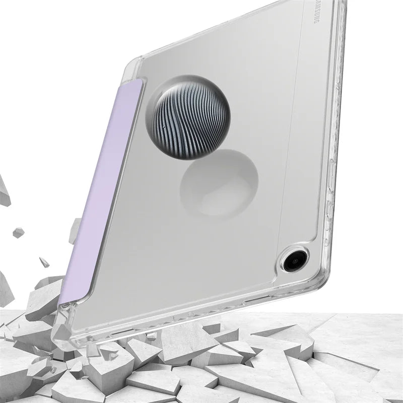 Samsung Galaxy Tab S11 11" Trifold Case – Clear Back & Pencil Holder