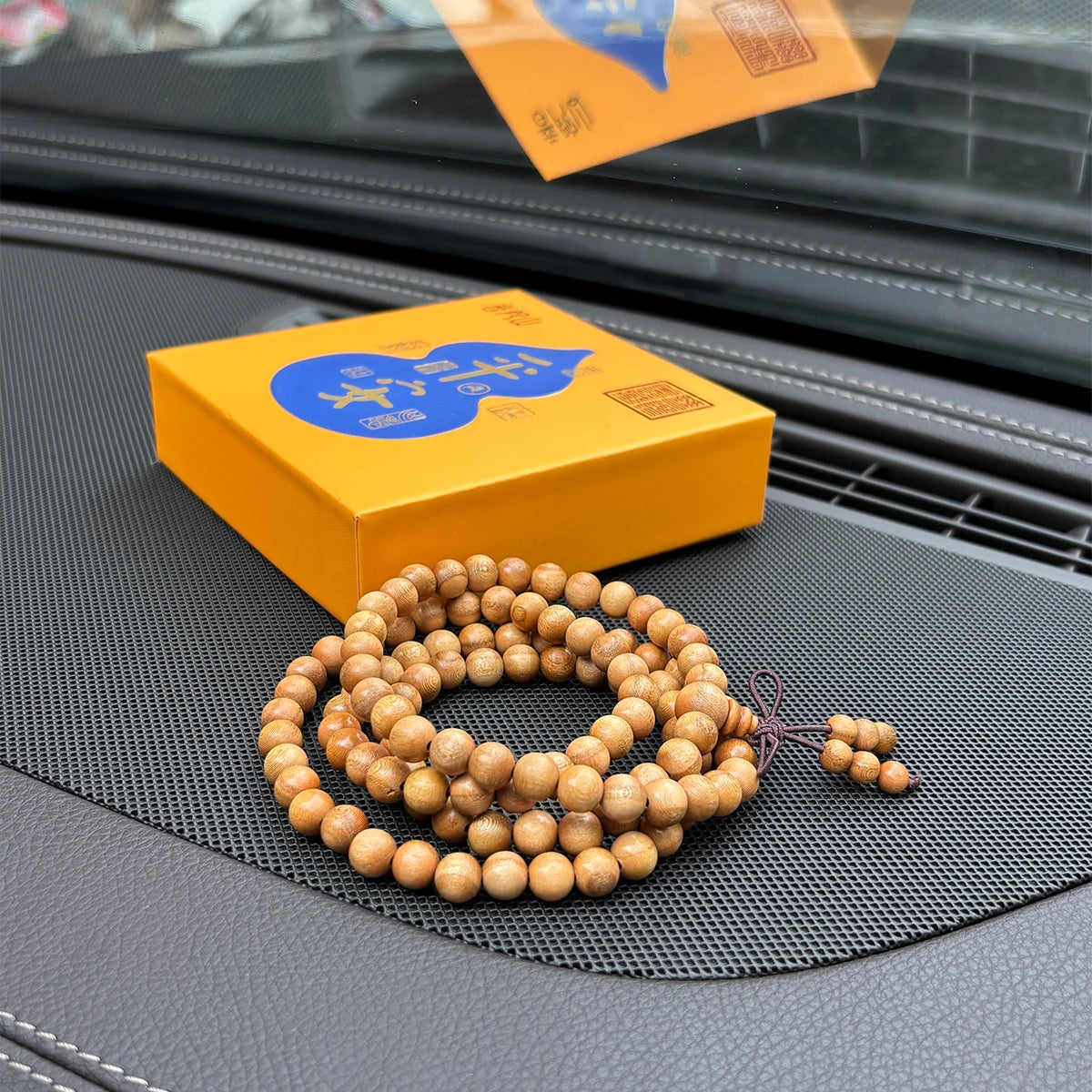 Natural Peach Wood 108 Beads Mala Bracelet | Unisex Spiritual Gift