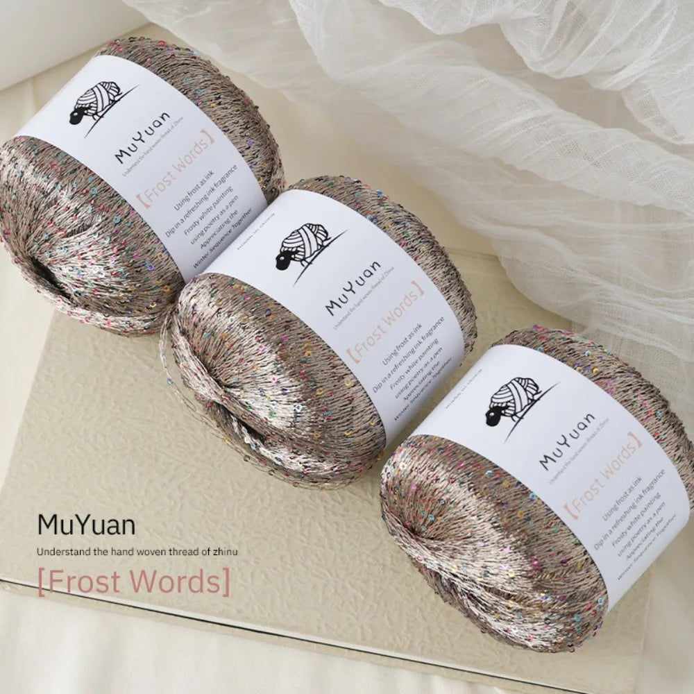 Sequin Crochet Thread 50g – Nylon Glitter Yarn for DIY Crafts