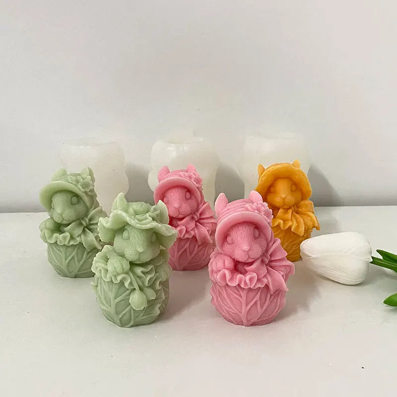 3D Rabbit Flower Silicone Mold – DIY Soap, Candle & Resin