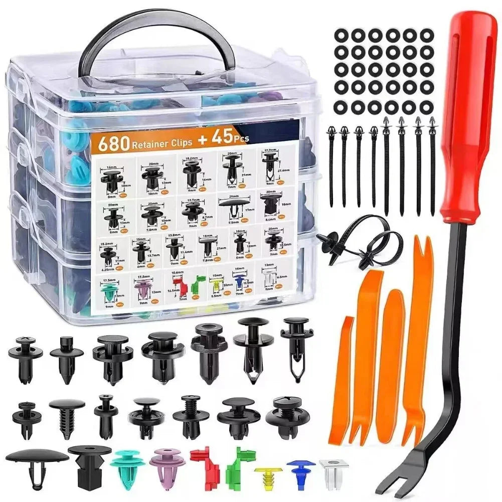 kkjoy 800Pcs Universal Car Retainer Clips & Push Pins – 16 Sizes