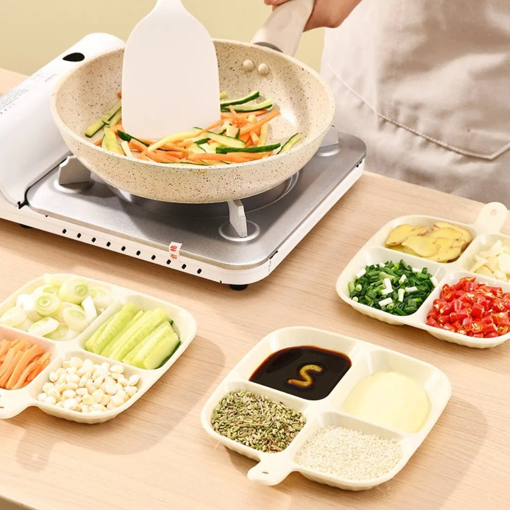 4-Grid Divided Plate | Reusable Compartment Food Dish