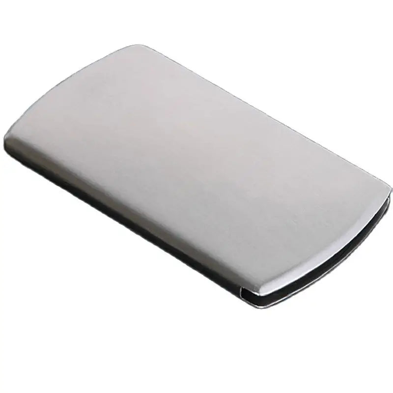 Stainless Steel Hand-Push Business Card Holder Case