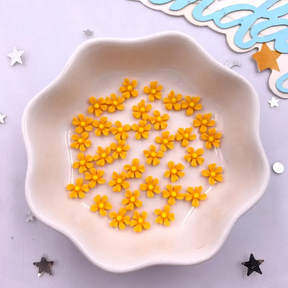100Pcs 7mm 3D Resin Osmanthus Flatback Flower Gems – Nail & Crafts