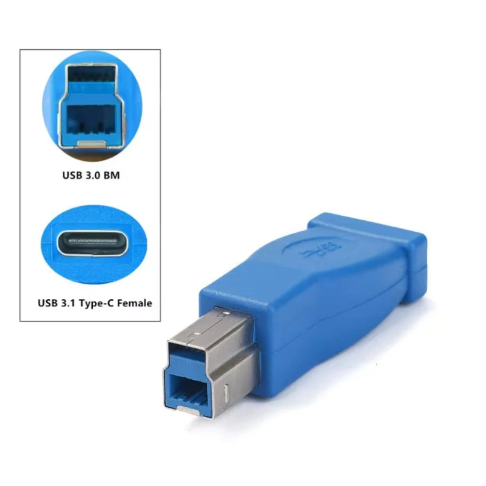 USB-C Female to USB 3.0 B Male Adapter | 5Gbps Data Transfer
