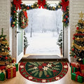 Floral Half Round Door Mat – Non-Slip Wildflower Entrance Rug