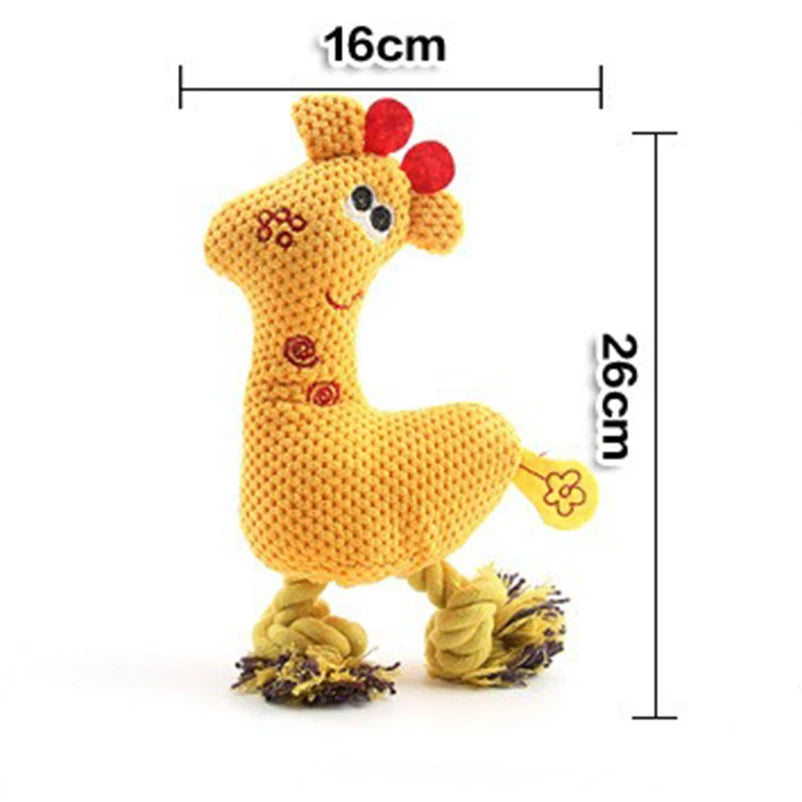 Sika Deer Plush Squeaky Dog Toy – Bite-Resistant Fleece