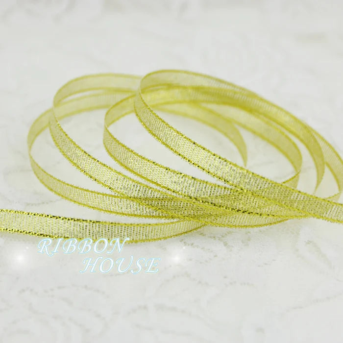 5-Pack 6mm Gold & Silver Polyester Ribbon – Christmas Wrap