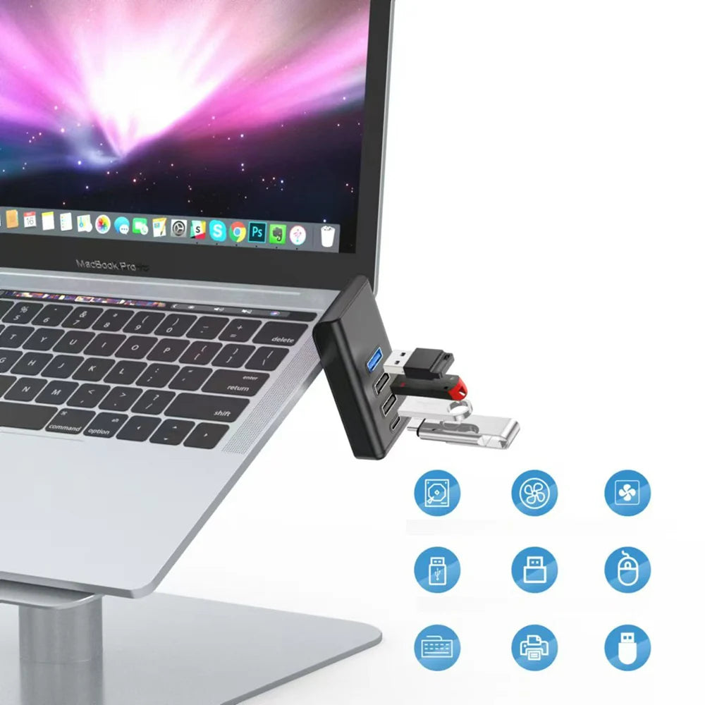 USB-C 4-Port USB 3.0 Hub for Tesla Model 3/Y & Laptops