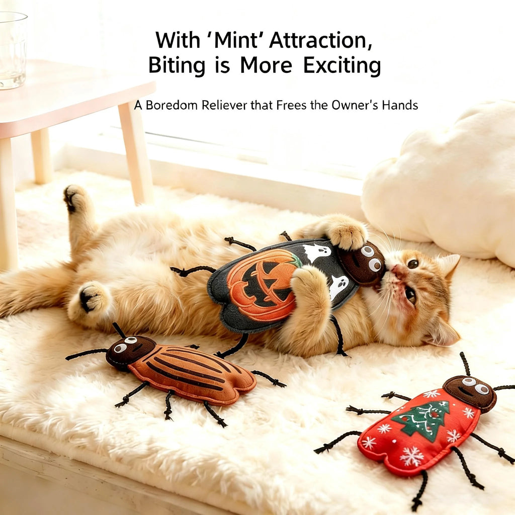 Catnip Cockroach Cat Toy – Soft Felt Interactive Indoor Toy