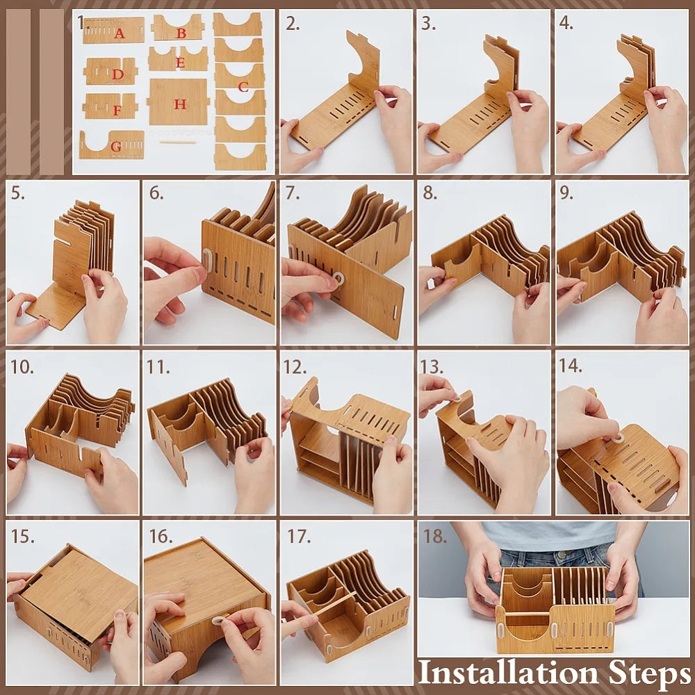 Wooden Tape Dispenser & Foil Storage Box for DIY Crafts