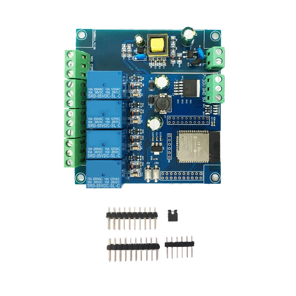 ESP32 Wi-Fi & BLE 4-Channel Relay Module | AC/DC Dev Board