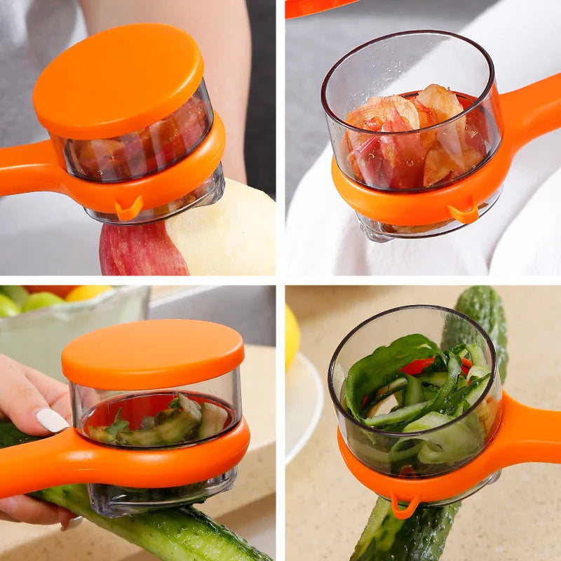 Fruit Vegetable Peeler with Built-In Storage Bucket