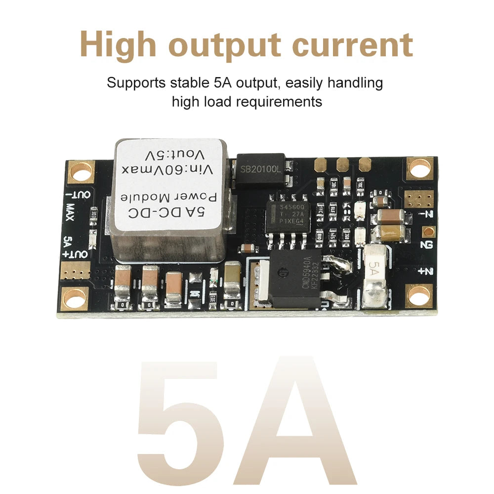 DC-DC Buck Converter 6.5–60V to 5V/12V, 5A, 96% Efficiency
