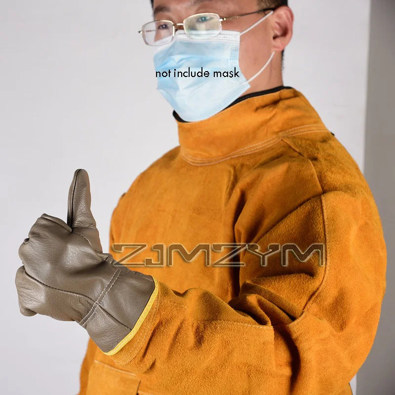 Cowhide Leather Welding Suit Set – Gloves, Head & Foot Cover