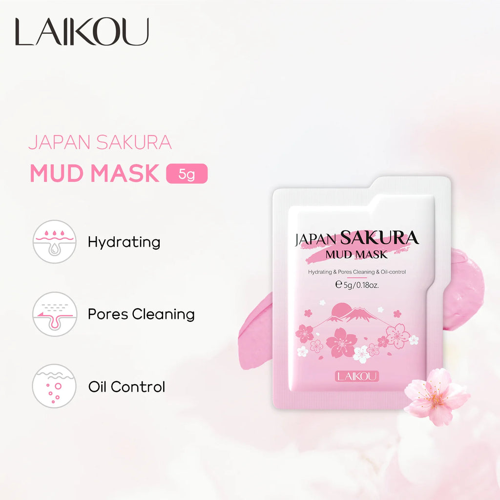LAIKOU Sakura Mud Face Mask – Oil Control & Pore Minimizing